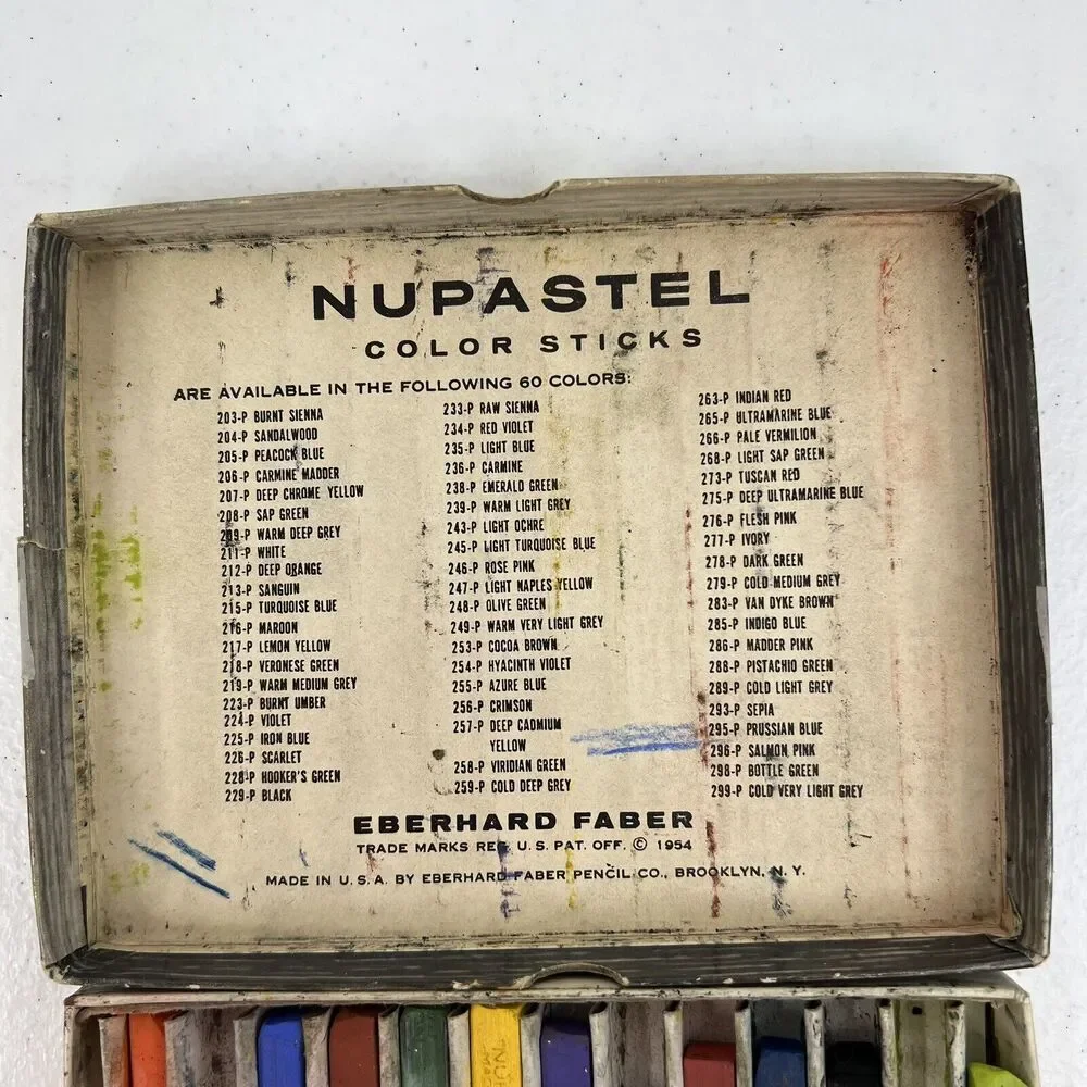 Vintage Nupastel Color Sticks Eberhard Faber Inc 12 Pieces Chalk Pastel USED‎